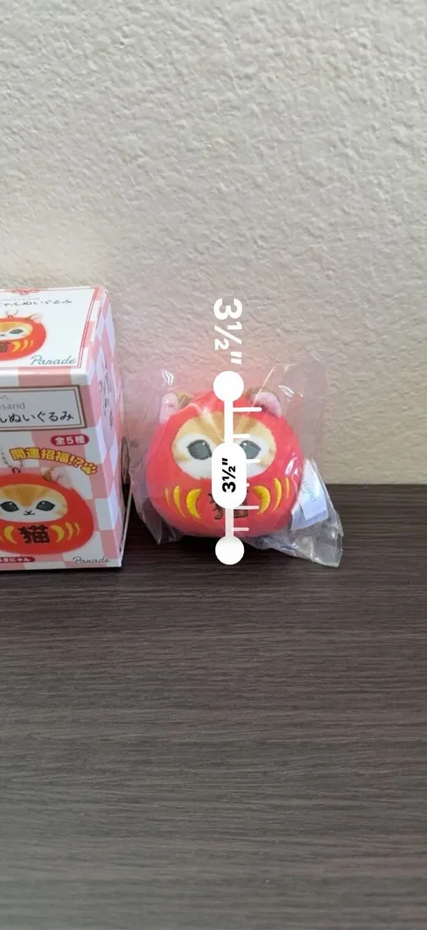 Mofusand Daruma Cat Blind Box Plush Keychain - Red